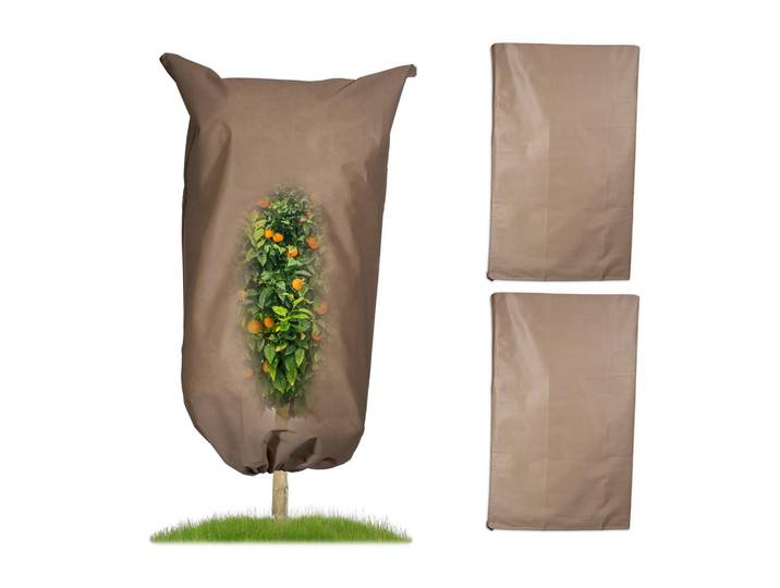 Relaxdays Pflanzenschutzhaube Beige 3er-Set Reißverschluss 180x120 cm, Kunststoff, Textil, Metall, 120x180x0.5 cm, Gartenzubehör