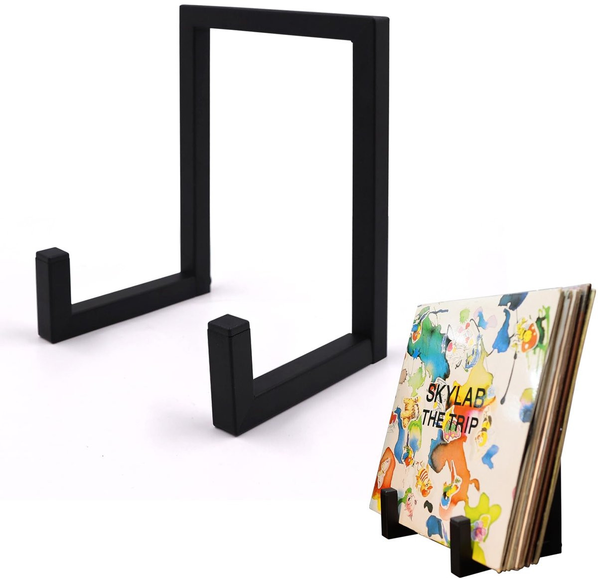 Vinyl Record Houder Display Stand m-winkel - Stijlvolle en ruimtebesparende opslag voor meerdere albums