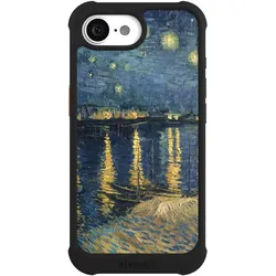 Nivocase Hülle für Apple iPhone 16e Stossfeste Handyhülle NIVOmax Case Schwarz Kunst Malerei (Apple iPhone 16e), Smartphone Hülle, Schwarz