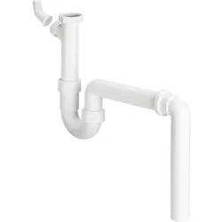 Viega Röhrengeruchsverschluss 109400 G 1 1/2xDN 50, Kunststoff weiß, mit 90Grad Ablaufbogen