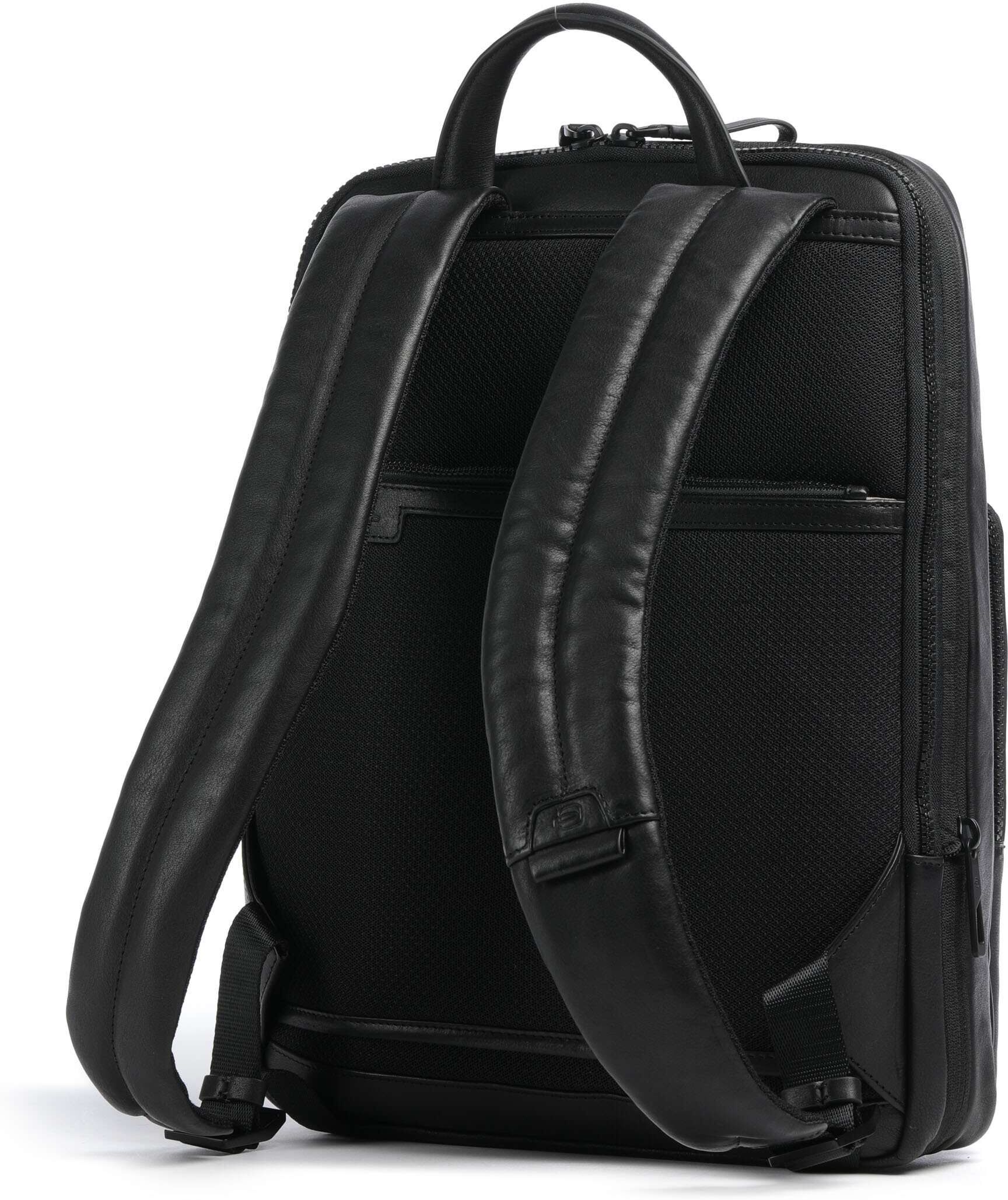 Piquadro Harper Rucksack aus Leder, schwarz