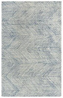 Alora Decor Trace Blue Geometric Hand-tufted Wool Rug