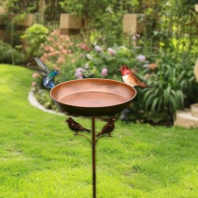 Uplifted Goods Freestanding Metal Bird Bath And Feeder For Outdoor Decor e
