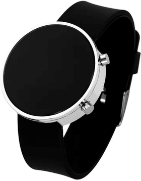 Inspire Essentials Simple Digital LED Watch Silicone Strap Casual Sport Style black Sliver