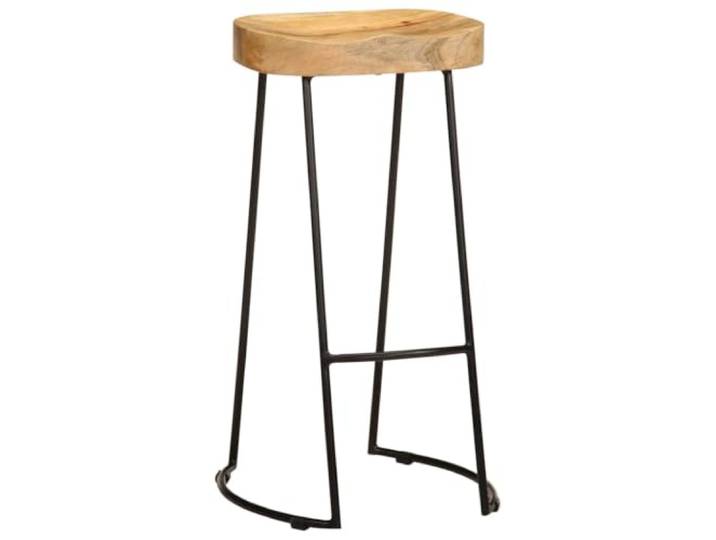 Barhocker aus massivem Mangoholz mit Eisenrahmen, 2 Stück Handgefertigt, Vintage, lackiert, Kapazität 110 kg, für den Innenbereich, Gavin-Design, Unikat