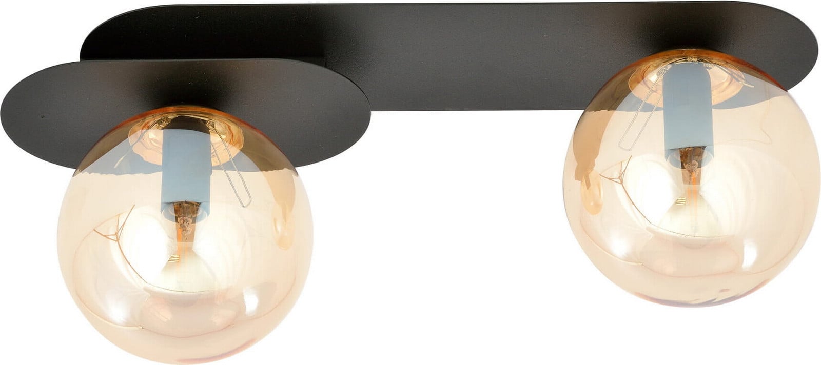 Emibig Plafondlamp PLAZA 2, 2x E14, 40W, zwart/lichtbruin