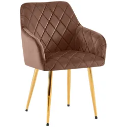 CLP Esszimmerstuhl Monett Samt G   Farbe: braun, Material Gestell: Metall gold