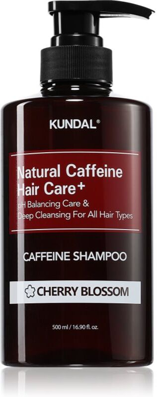 KUNDAL Caffeine Shampoo Cherry Blossom Naturshampoo gegen Haarausfall 500 ml