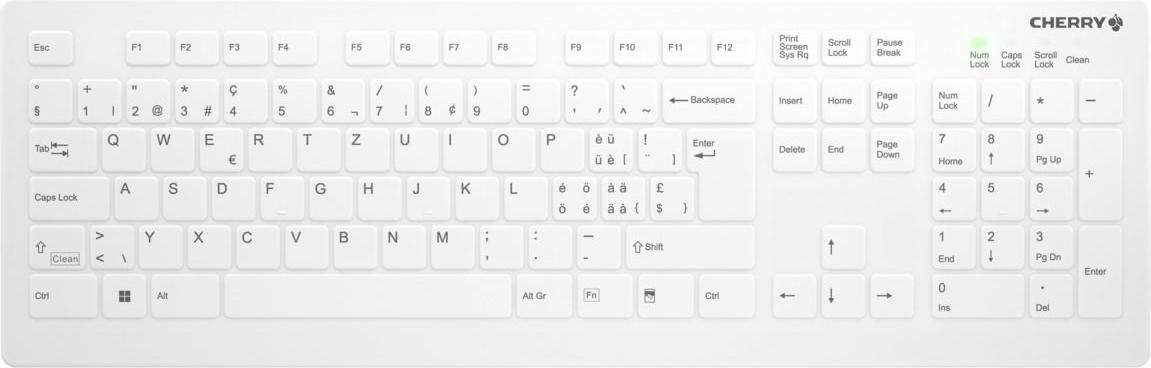 Contour Design Active Key AK-C8112, Volle Größe (100%), Kabellos, RF Wireless, Scherenschalter, QWERTZ, Weiß
