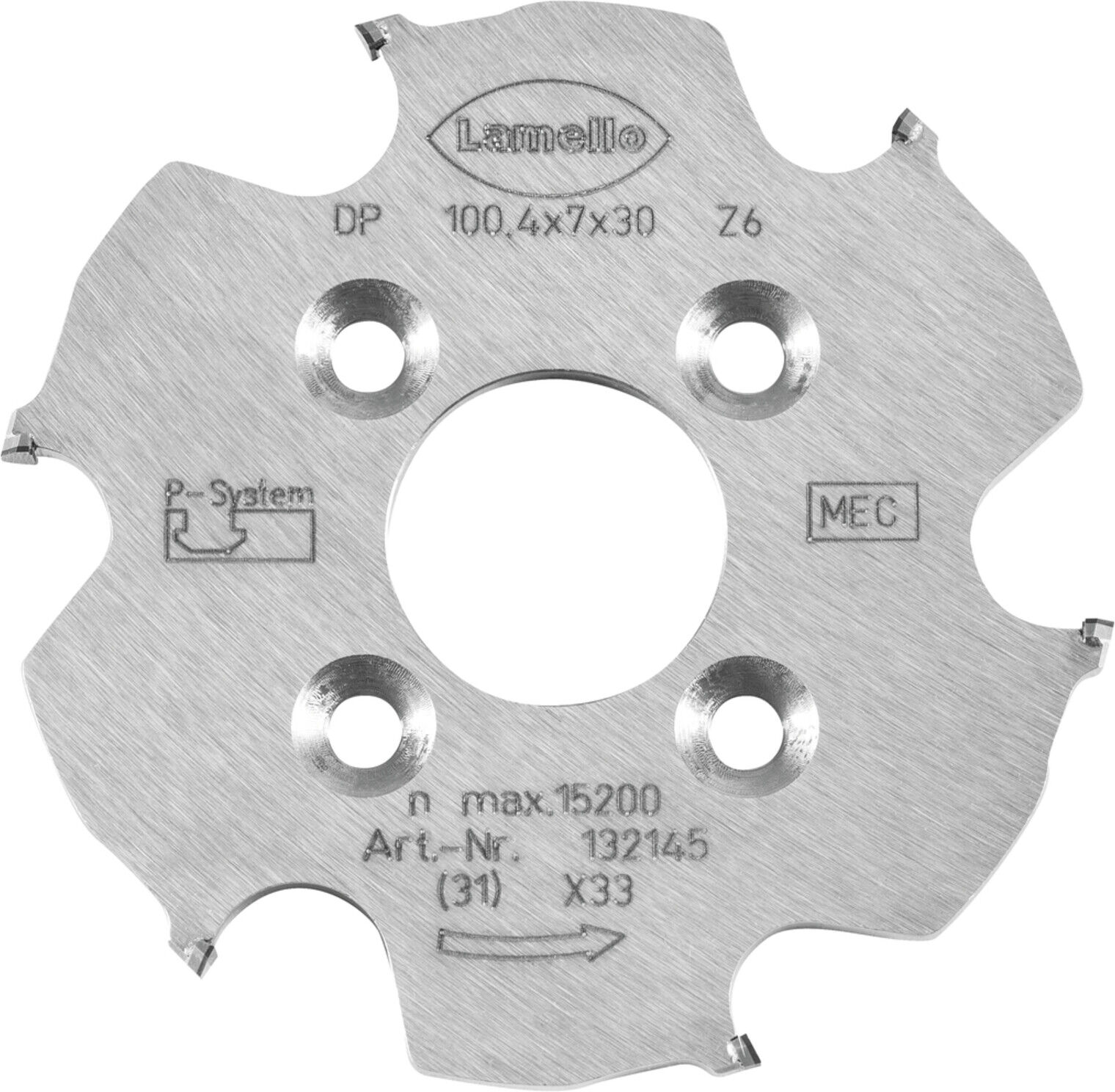 Lamello P-System Nutfräser CNC, DP, D100.4x7xD30 mm, Z6, NL 4xD6.6xD48 mm (132145)