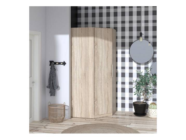 FORTE Eckkleiderschrank in Sonoma Eiche - 94,2x212,9x94,2cm (BxHxT)