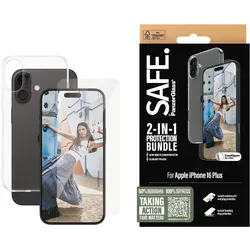 SAFE. by PanzerGlass 2-in-1 Schutz Set TPU Case + Glas iPhone 16 Plus Transparent