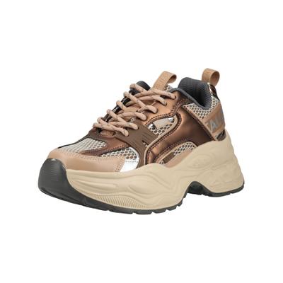 Sneaker BUFFALO "Buffalo Sneaker Lederimitat/Mesh", Damen, Gr. 40, braun (kupfer), Lederimitat, Textil, Schuhe Sneaker