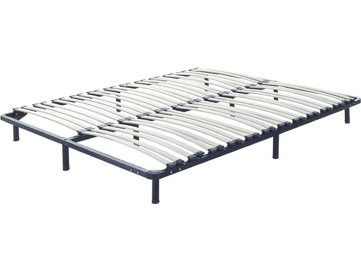 BELIANI Lattenrahmen Pappelholz Metall 160 x 200 cm 48 Federleisten freistehend für Doppelbett