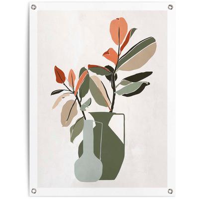 Poster REINDERS "Vase mit Blumen", grün (farbe bild(er): grün), B:60cm H:80cm T:0,1cm, Leinwand, Bilder, Poster