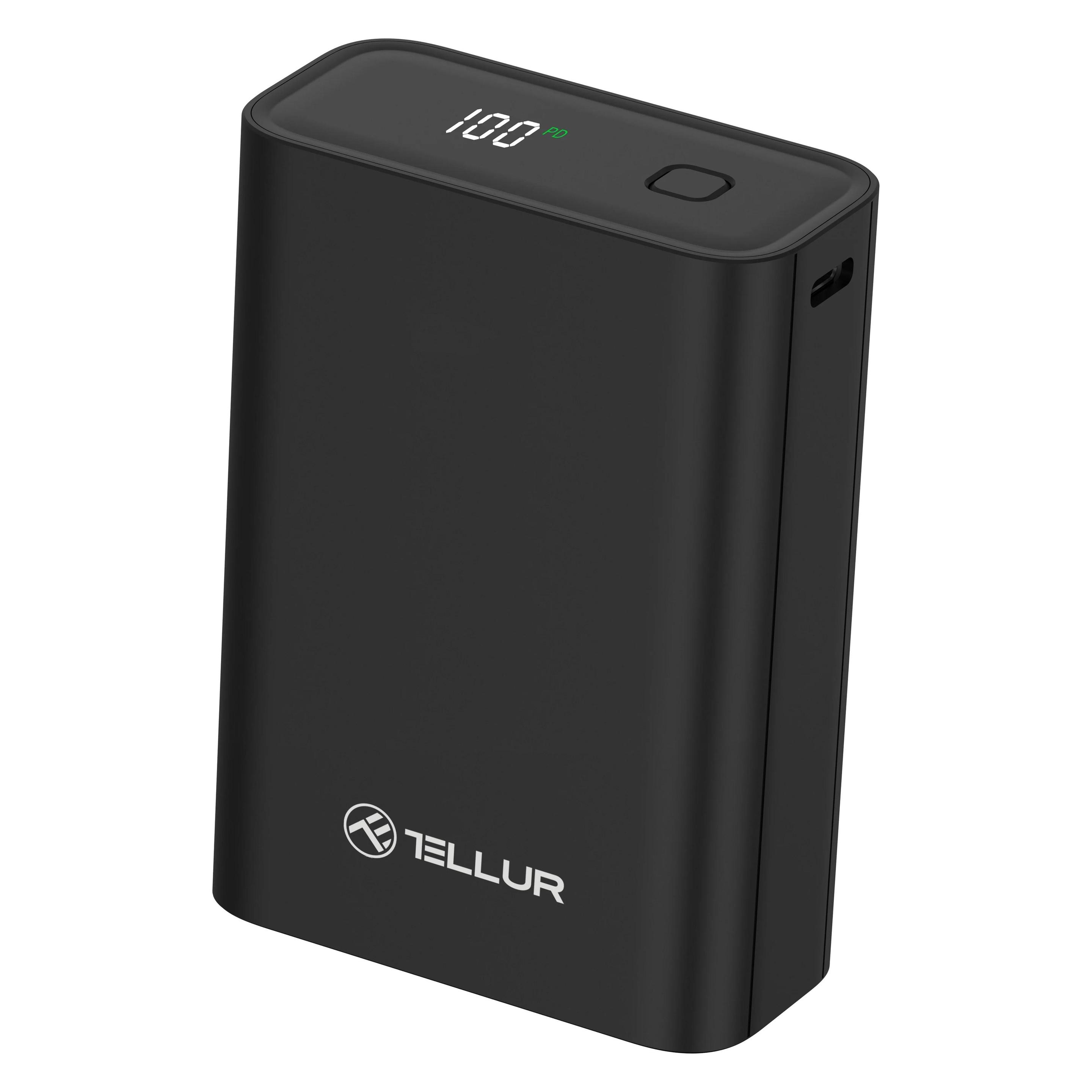 Tellur PD702 Compact Pro 20000mAh power bank QC3.0 22.5W + PD20W, LCD display, black (20000 mAh, 22.50 W, 77 Wh) (TLL158371)
