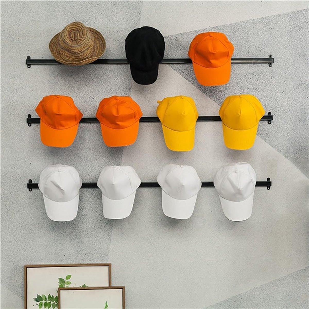 Verstelbaar Hoedenrek Display Stand en Hoedenhouder Organizer in Zwart