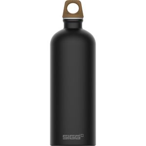 SIGG Trinkflasche Traveller MyPlanet, kohlensäuregeeignet, aus Aluminium, schwarz, mit Schraubverschluss, 1 l