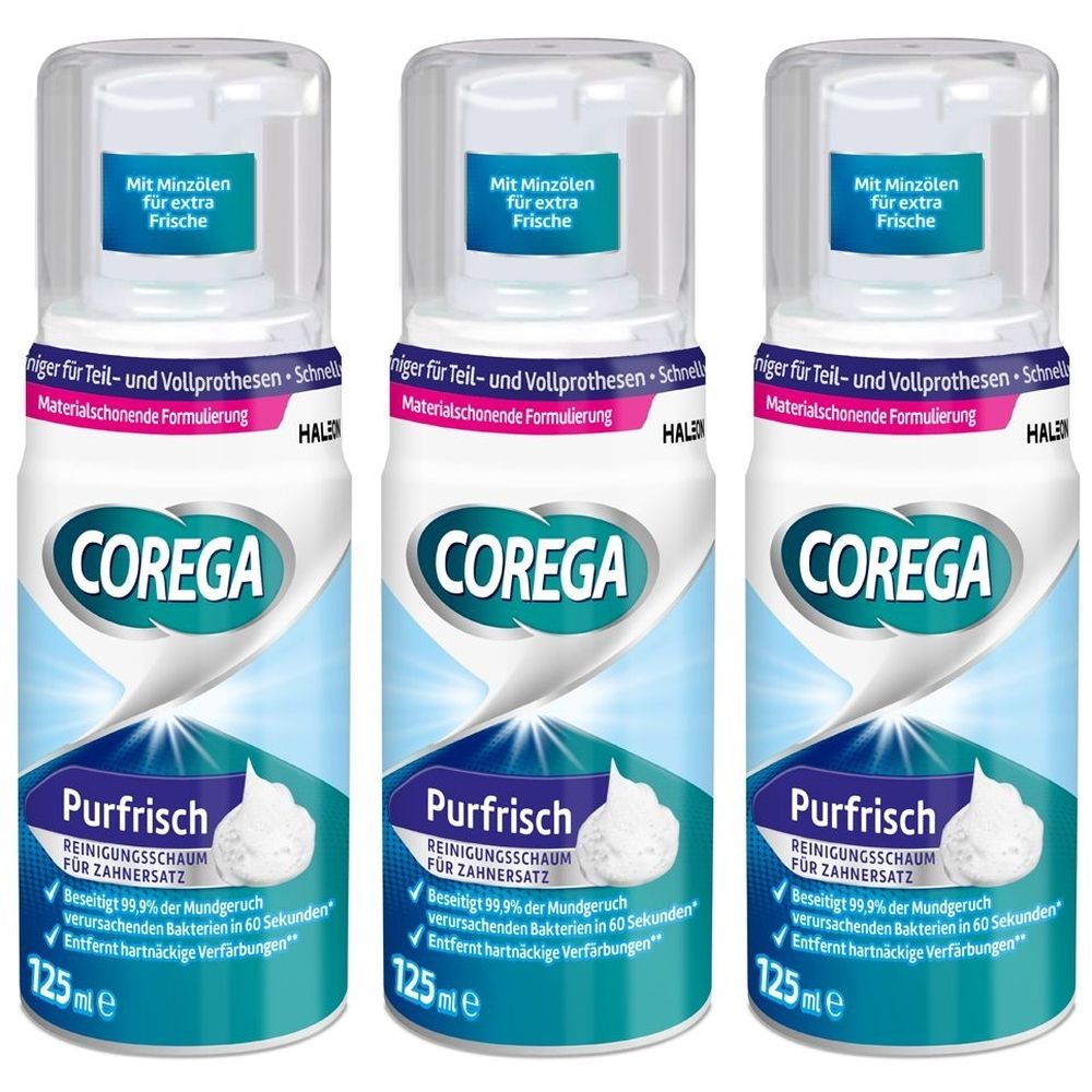 Corega Purfrisch x3 3x125 ml Schaum