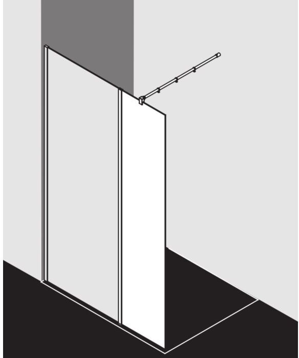 Kermi Xb Glasanlage XBWIH06020VAK 60x200cm, silber hochglanz, ESG klar, ESG klar