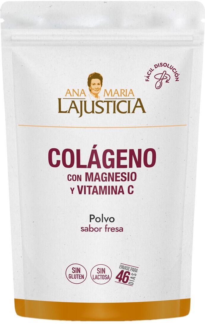 Ana María Lajusticia Complemento Alimenticio Colágeno con magnesio y vitamina C - Sabor Fresa 350g Ana Maria Lajusticia.