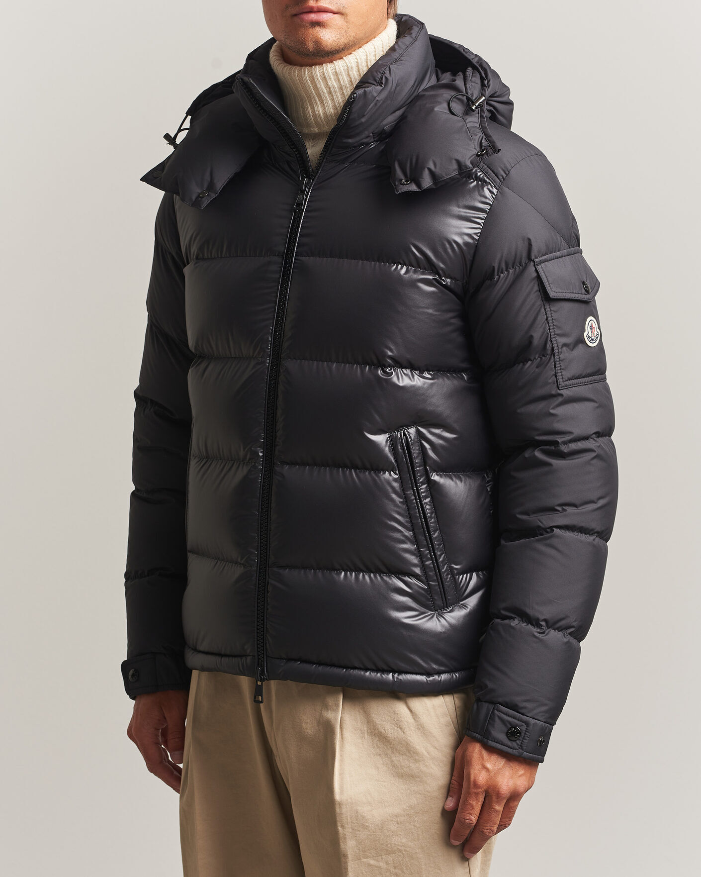 Moncler Maya Bi-Material Jacket Black men XL Sort