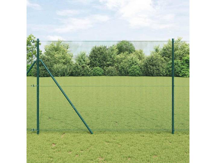 vidaXL Clôture en panneaux rigides à double barre\, 1000 x 150 cm\, vert