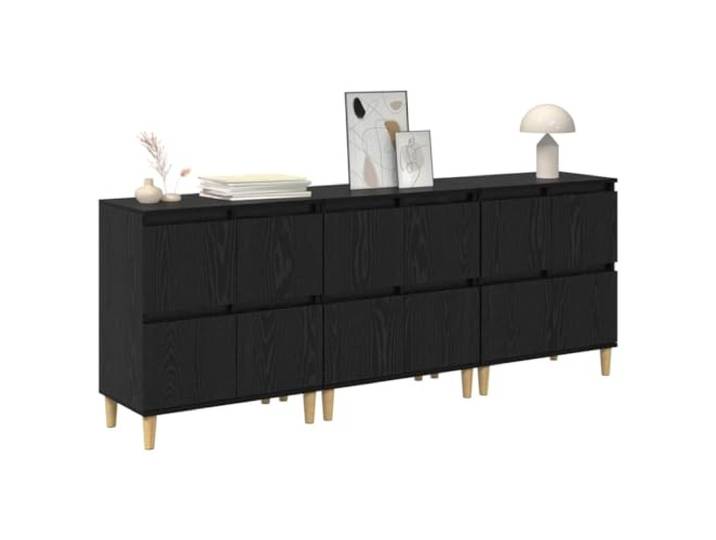 KTHLBRH Anrichte rechteckig Eiche schwarz 60 x 35 x 70 cm 3-teiliges Holz-Mehrschichtholz, modernes Design, für Esszimmer oder Küche