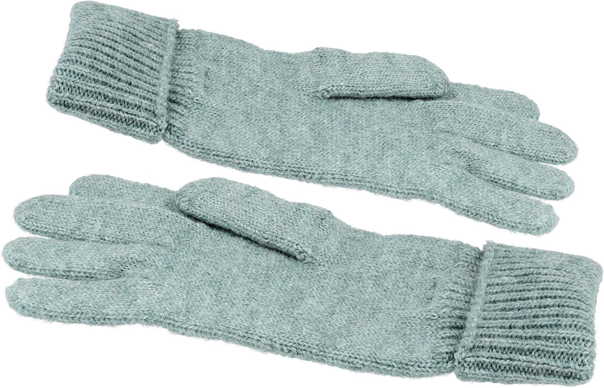 Strickhandschuhe MAXIMO, Jungen, Gr. 4/5, grün (seegras), Strick, Materialmix, unifarben, Handschuhe Strickhandschuhe, Fingerhandschuhe, extra lange Strickbündchen, unifarben seegras 4/5