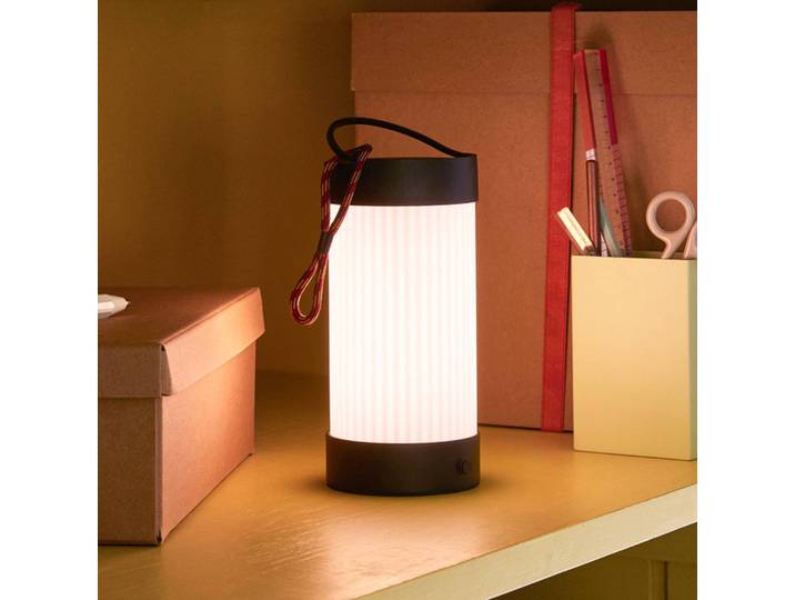 Hübsch HÜBSCH LED-Akku-Tischleuchte Camp schwarz, Glas, Eisen, IP44 Camp, dimmbar, schwarz, für Wohn- / Esszimmer, Glas