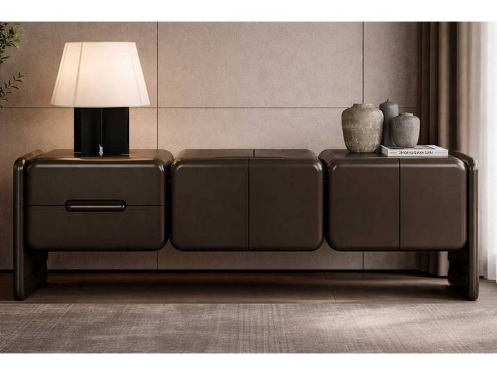 Xlmoebel Sideboard Elegantes braunes Holzsideboard für modernes Wohnen, Made in Europa