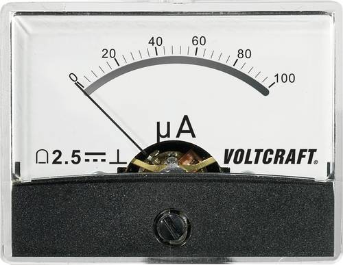 VOLTCRAFT AM-60X46/100µA/DC AM-60X46/100µA/DC Einbau-Messgerät AM-60X46/100µA/DC 100 µA Drehspule