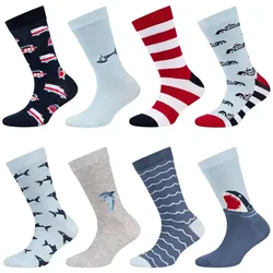 8er Pack camano Soft Baumwolle Crew Socken Jungen 5081 - angel falls 27-30