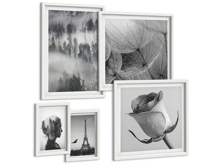 Tulup Bilder SET 5er Set - 50x50 cm & 20x30 cm & 40x60 cm Weißer Rahmen - Zitrusbäume in einem sonnigen Garten, Kunststoff, Rechteckig, 40x60 cm, Fotografie, Bilder & Rahmen, Bilder