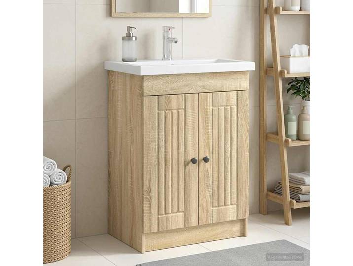 vidaXL Unter dem Waschbecken Badschrank Sonoma-Eiche