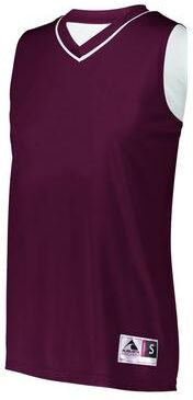 Augusta Sportswear 154 Athletic Women's Reversible Jersey T-Shirt in Maroon/White size Medium   Polyester