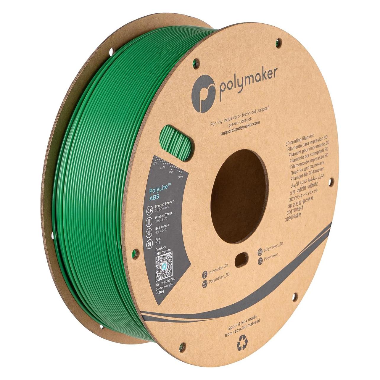 Polymaker PolyLite ASA Grün 1,75 mm 1000 g (ASA, 1000 g, 1.75 mm) (PF01030)