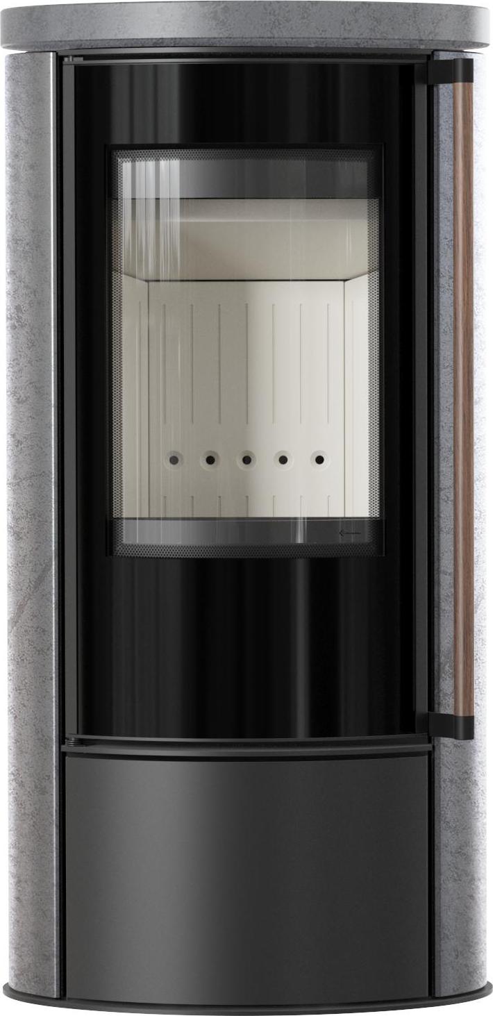 Ofen KRATKI ERIK Ø150 5,5kW GREY SATIN Deckel Schließung Griff Jatoba