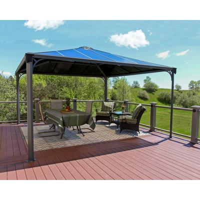 Pavillon PALRAM - CANOPIA "Palermo 4300", braun (grau, grau), B/H/T: 429cm x 298cm x 429cm, Pavillons, BxT: 429x429 cm