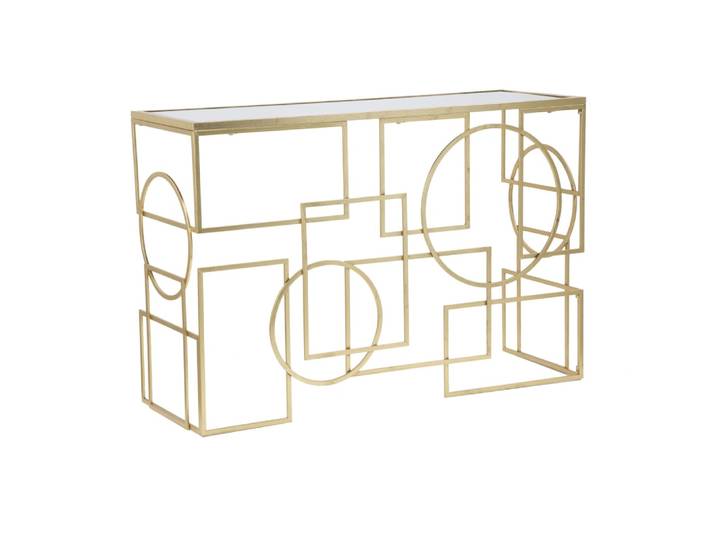 Console géométrique en métal doré cm 120x41x81