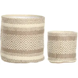 Chic Antique Blumentopf mit Plastfütterung im Set, natur