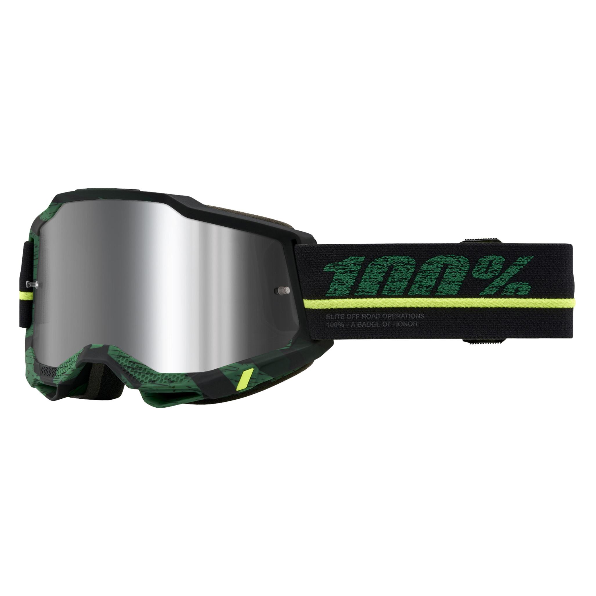 100% Accuri 2 Goggle Overlord - Mirror Silver (Grün, Schwarz, Mirror Silver) (50014-00011)