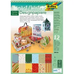folia Papierblock "Herbst/Winter", 21 x 29,7 cm, 12 Blatt