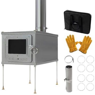 Inspire Daily Merch Foldable Titanium Alloy Tent Stove Lightweight & Durable For Outdoor Camping, Charcoal Wood Burning Stove Foldable Titanium Alloy Tent Stove Lightweight & Durable For Outdoor Camping, Charcoal Wood Burning Stove