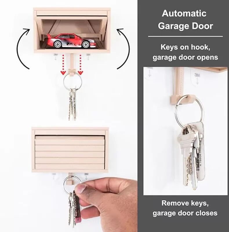 INF Porte-clés de garage avec porte ouvrante Gris