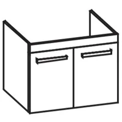 Artiqua 411 Waschtischunterschrank für Starck 3 030480, Weiß Glanz, 411-WU2T-D05-7050-68 411-WU2T-D05-7050-68