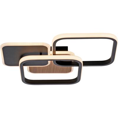 JUST LIGHT Deckenleuchte "SEVENT", braun (holzdekor), 1, 1 Stk., Leuchten, LED, Designlampe