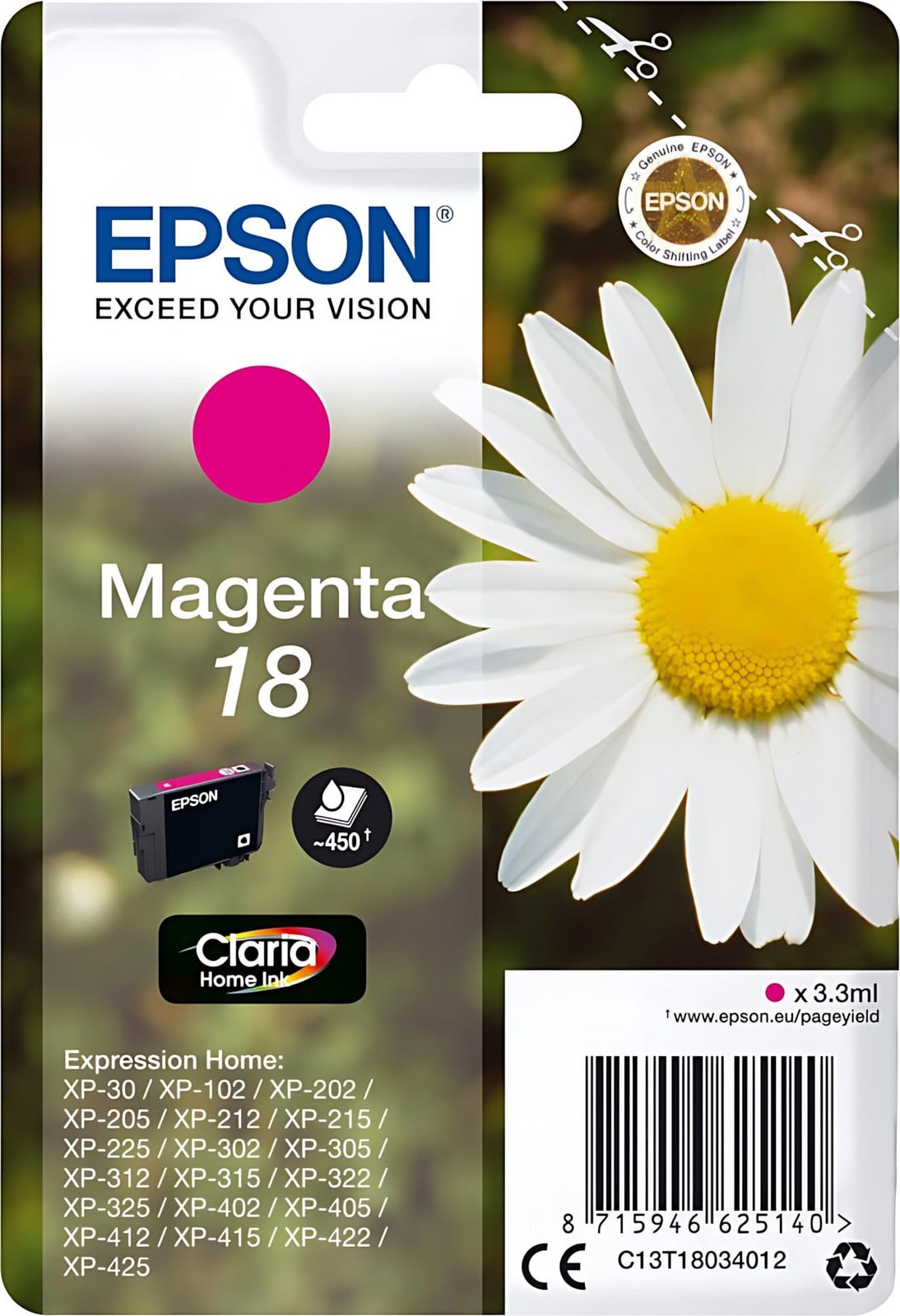Epson C13T18034012 Origineel Inktpatroon Magenta