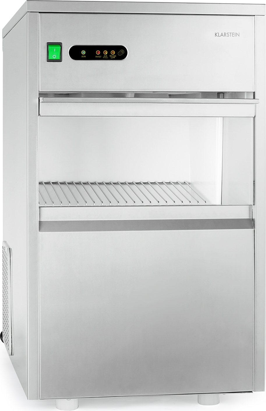 Klarstein Eiswürfelmaschine, Profi Ice Maker, Eiswürfelbereiter für Klare Eiswürfel, Eiswürfelmaschine für Gastro & Zuhause, Leise Eiswürfelmaschine Groß mit Eiswürfelbehälter, 160W, 25kg/Tag, Silber