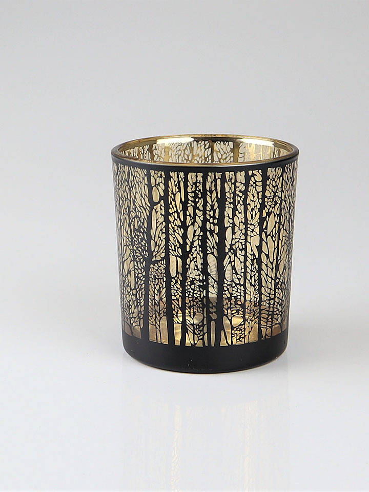AM Design Windlicht "Bäume" in Schwarz - (H)12 x Ø 10 cm - onesize
